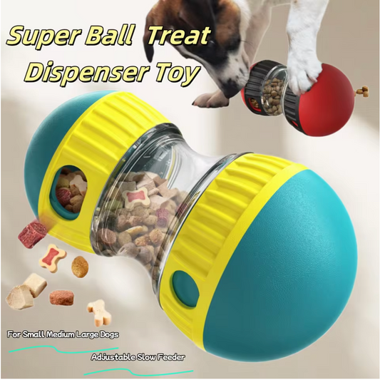 Pet Dog Treat Dispenser Toy For Small, Medium, Large Dogs. Interactive Leaking Food Toy. Adjustable Slow Feeder Training Beagle Cat