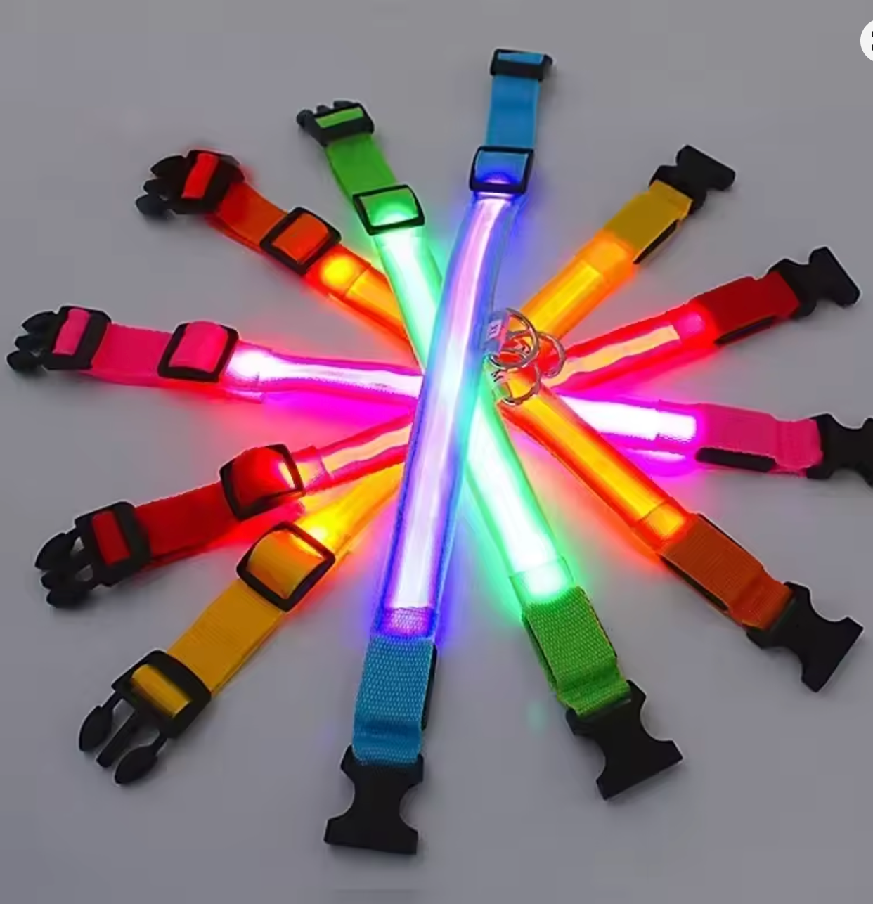 LED Glowing Dog Collar Adjustable Flashing Rechargea Luminous Collar Night Anti-Lost Dog Light HarnessFor Small Dog Pet Products