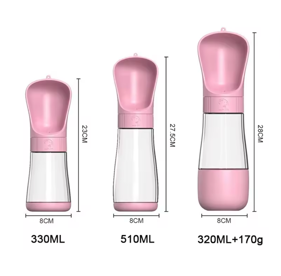 Portable Dog Water Bottle With Food Container Travel 2 in 1 Pet Water Dispenser For Small,Large Dogs, Cat