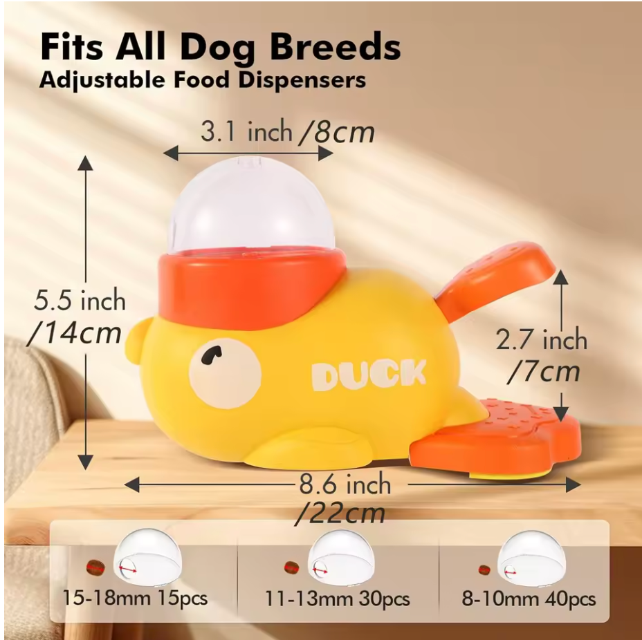 Pet Snack Feeder Dog Food Dispenser Automatic Feeder Puppy Cartoon Duck Design Used to Train Dogs Accessories Cats Cat Supplies