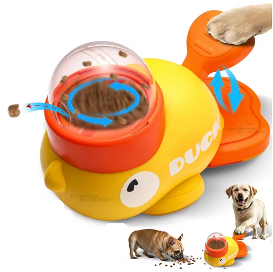 Pet Snack Feeder Dog Food Dispenser Automatic Feeder Puppy Cartoon Duck Design Used to Train Dogs Accessories Cats Cat Supplies